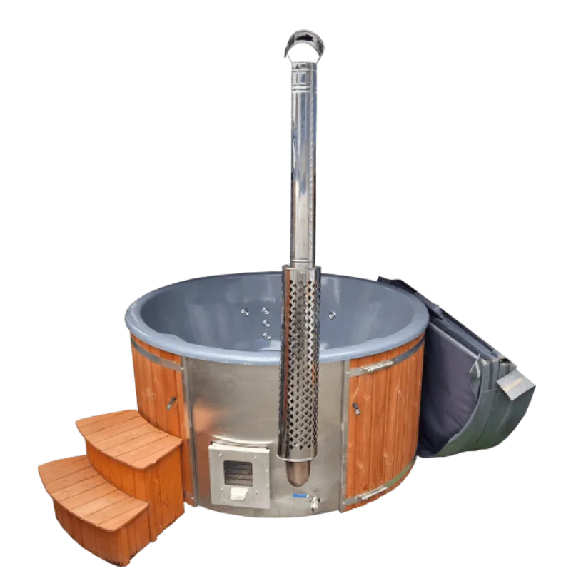 FULL Deluxe Wood Fire Kit Spa Grey / Wood (Light Oak)