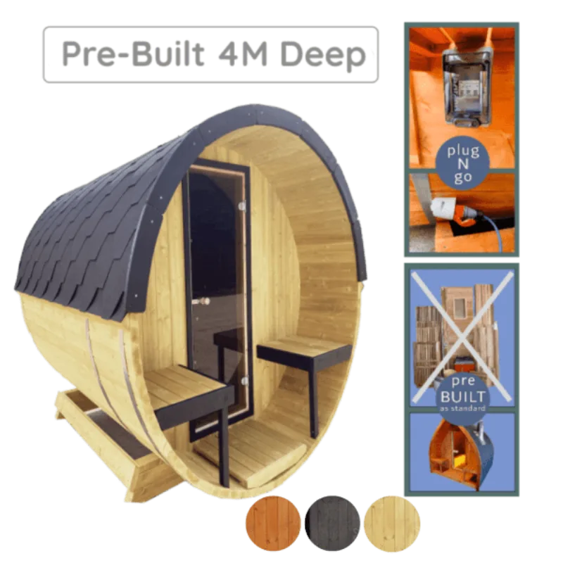 Solid Wood Barrel Sauna | Harvia® BC60 Heater