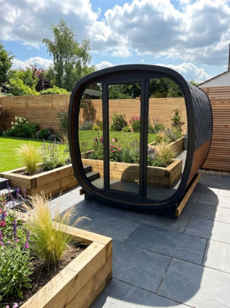 Woodchop Mirrored Sauna 160cm Thermowood (Pre-Assesmbled)